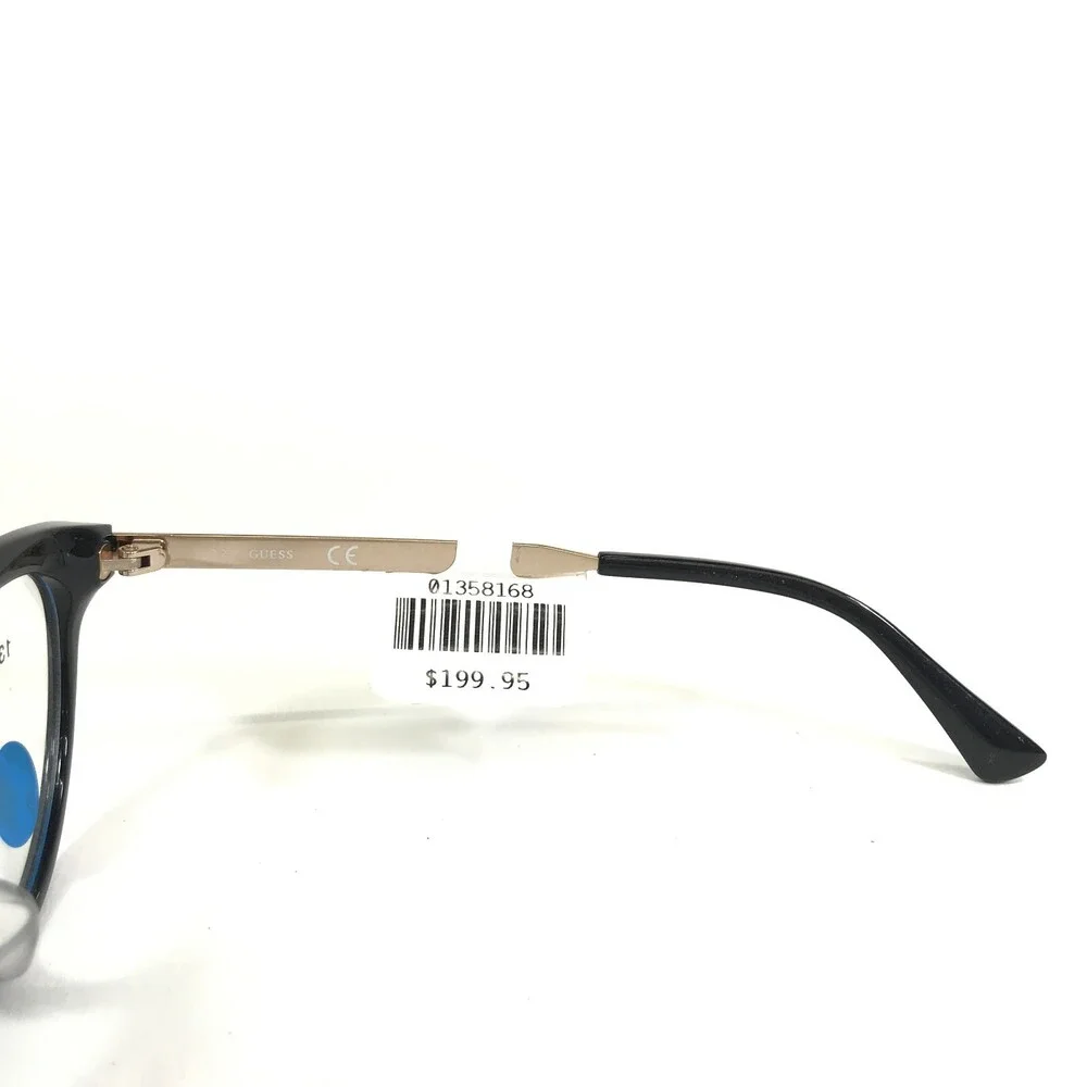 Guess Eyeglasses Frames GU2462A-4 001 Black Gold Cat Eye Full Rim 52-17-140